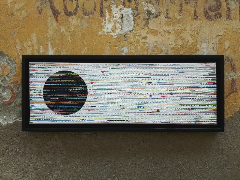 Coloured lines 30 2018 20×60 (+R)Acryl-Lack LW, SOLD